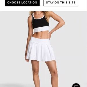 NWT VS white cotton fold over tennis skirt with built in shorts
